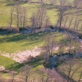 Méandre de la Coise à St Denis sur Coise (prise d'ULM suite à la crue en 2004) - JPEG - 98.2 ko